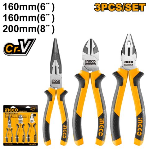 3Pcs / Set CRV Pliers Set Long Nose Combination Plier Cutting Plier HKPS28318 ING-HT