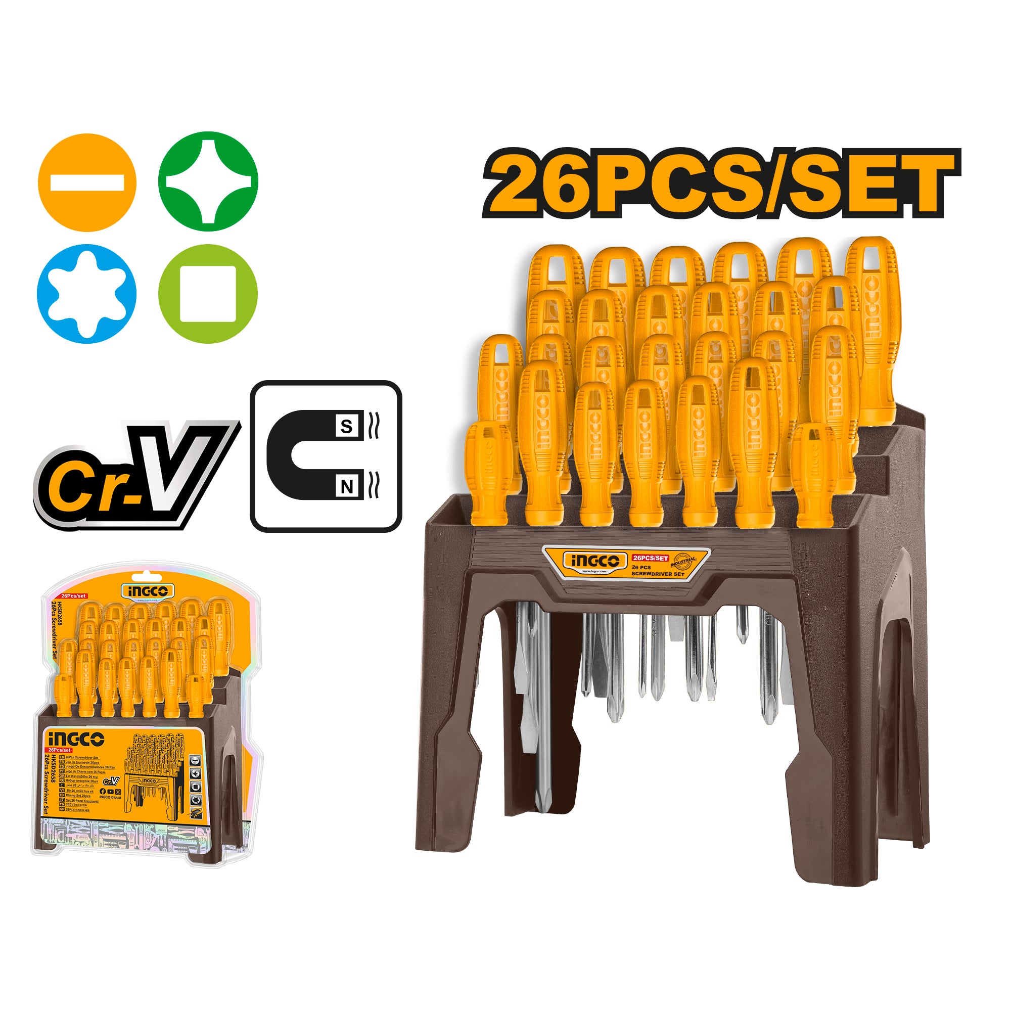 26 Pcs Screwdriver Set HKSD2658 ING-HT