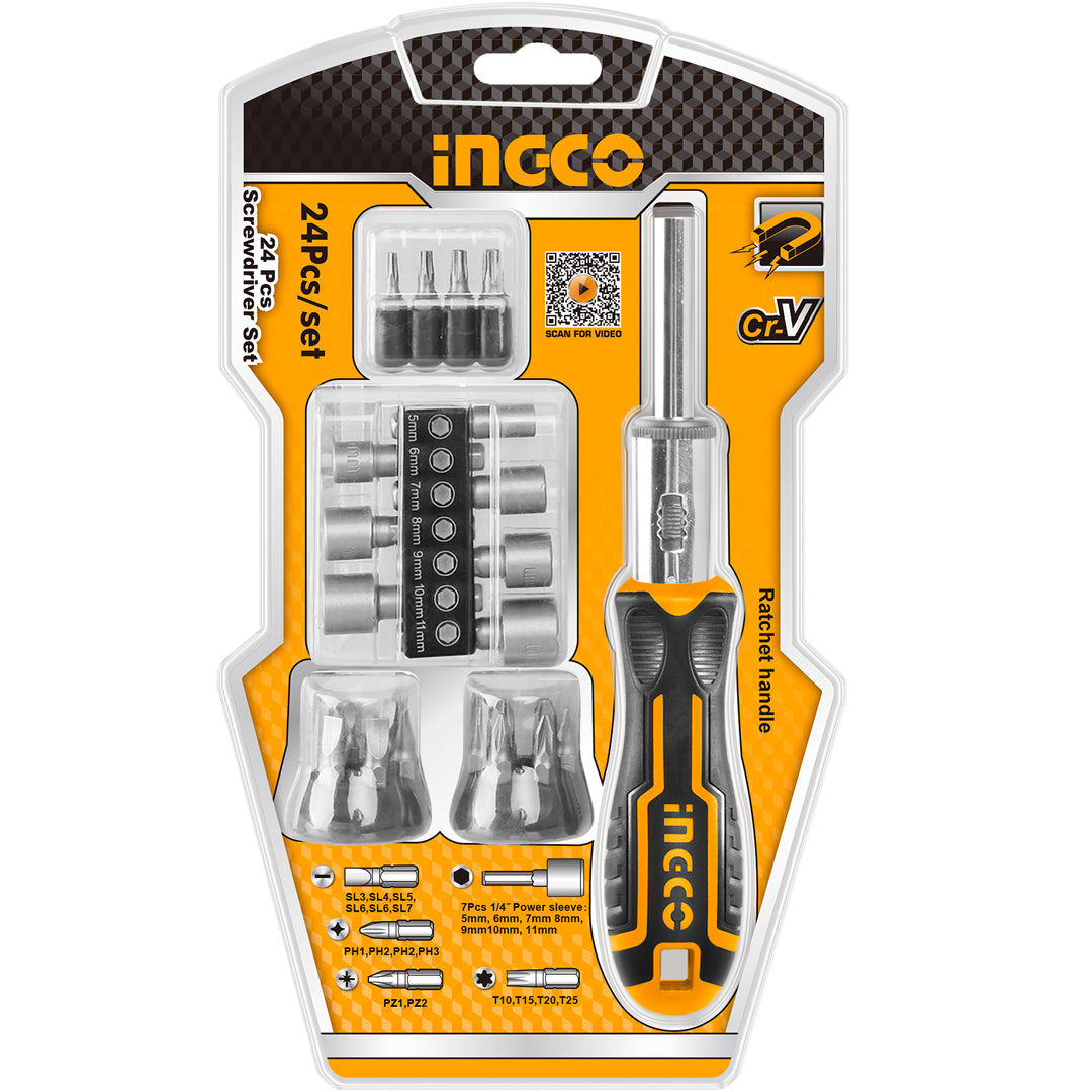 24 Pcs / Set Ratchet Screw Driver HKSDB0248 ING-HT