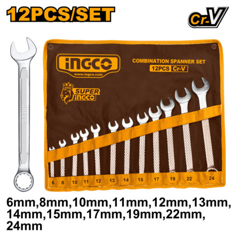 12 Pcs Combination Wrench Spanner Set 6-24mm HKSPA1142 ING-HT