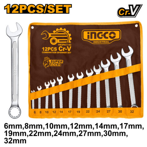 12 Pcs Combination Spanner Wrench Set 6-32mm HKSPA1143 ING-HT