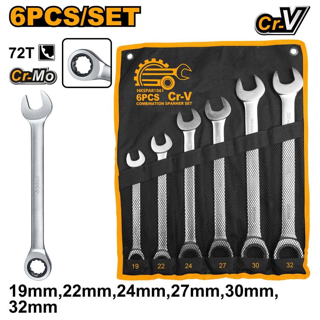 6 Pcs Combination Spanner Set 19-32mm HKSPAR1061 ING-HT