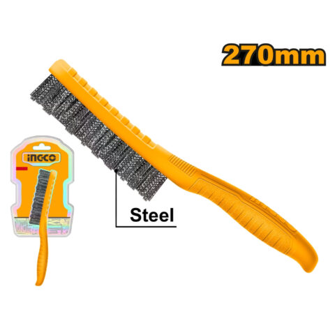 270mm steel wire brush with plastic handle, 5 rows hktwb2705  ING-CT