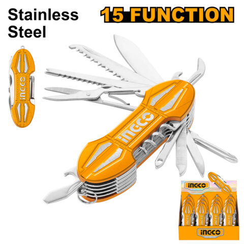 15 Functions Multifunction Knife Screwdriver Can Opener Cork Opener Scissors Bottle Opener HMFK8158 ING-HT