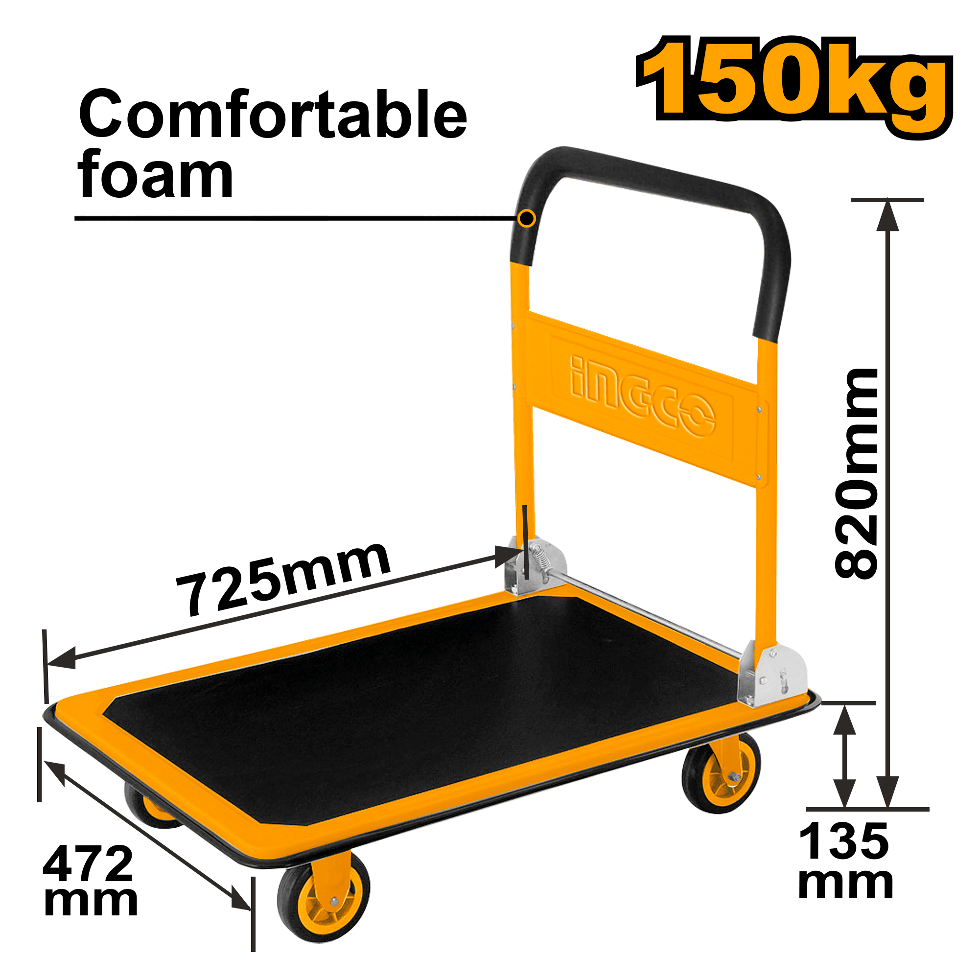 150kg Foldable Platform Hand Truck HPHT11502 ING-HT