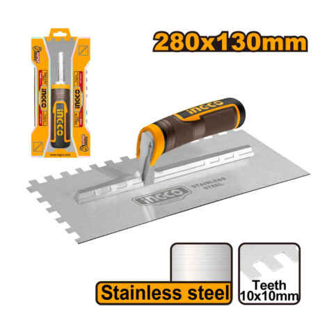 Plastering Trowel with Teeth (SS) 230x100mm ING-HT