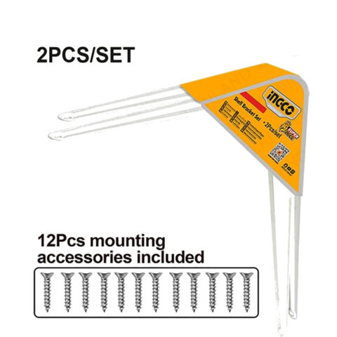 2PCS/SET Heavy Duty Shelf Brackets with 12pcs x Screws Attachment ING-AC