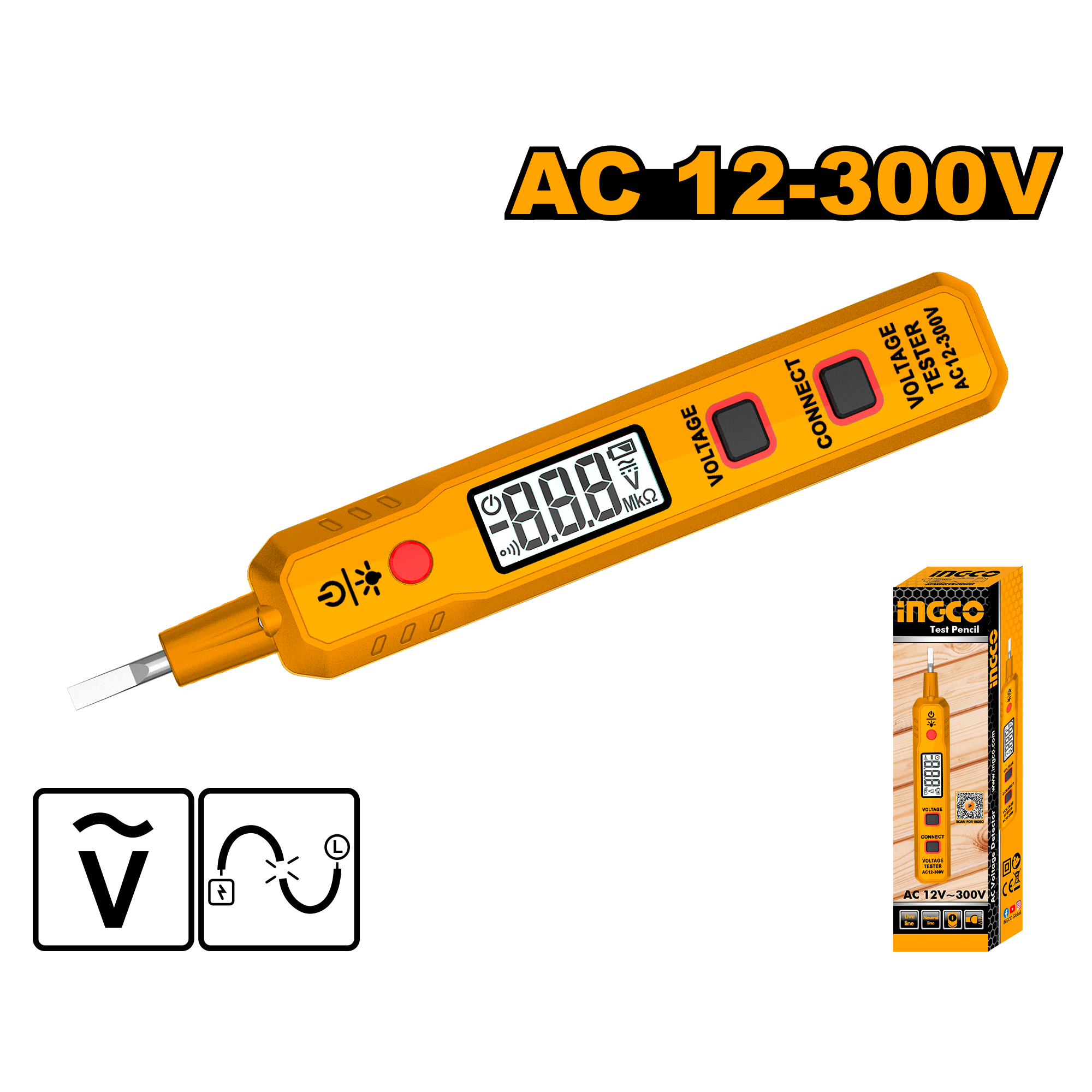 Digital Tester Pencil HSDT30021 AC 12-300V ING-MT