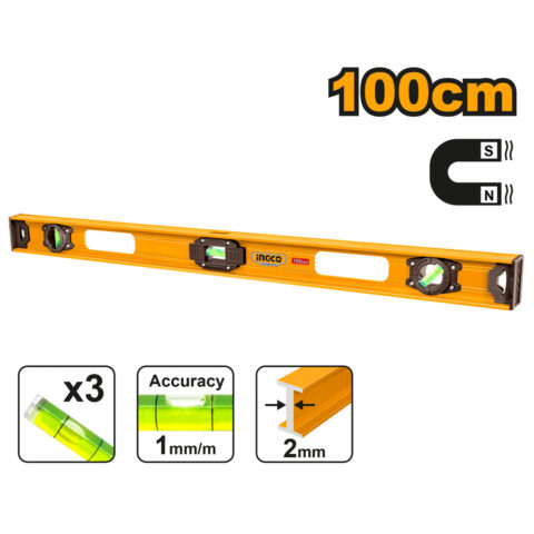 100cm Spirit Level Bar I-Beam Style HSL28100 ING-MT