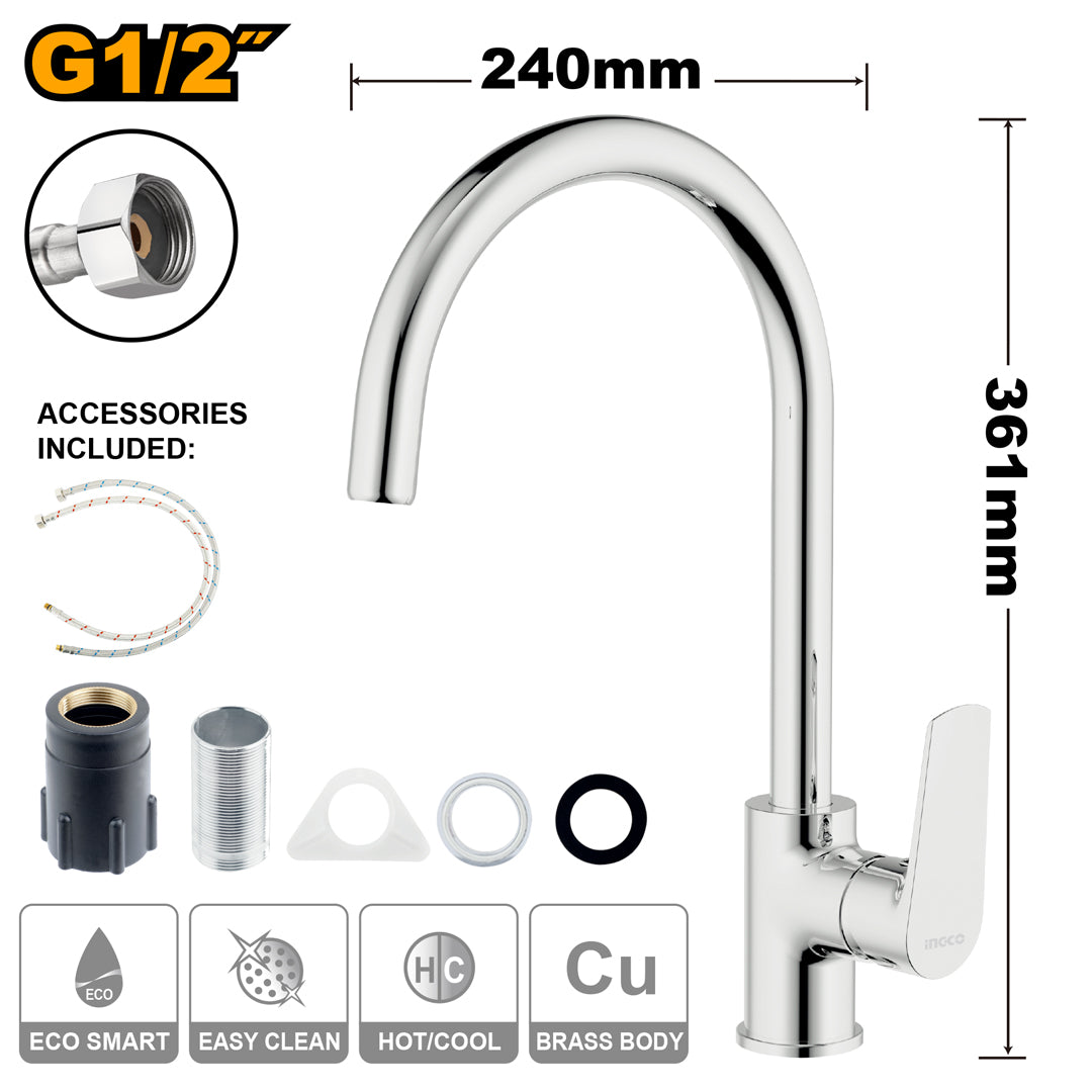 Single Lever Sink Mixer HSLBM23401 ING-AC - Image 2