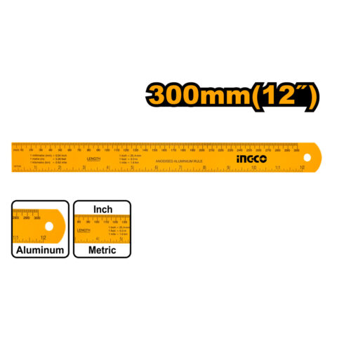 Anodised Aluminum Ruler 30cm HSR23002 ING-MT