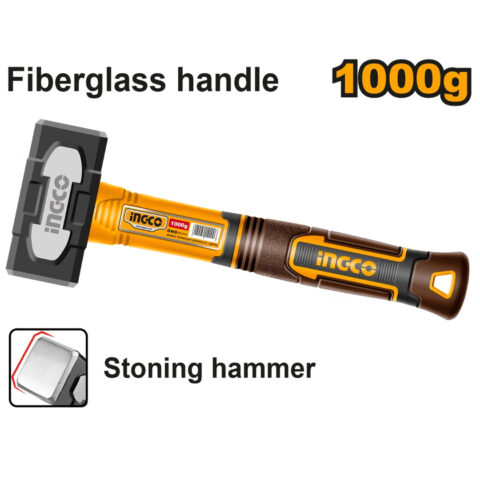 Ingco 1000g Stoning Hammer with Comfortable Gripe Fiberglass Handle HSTH81000 ING-HT