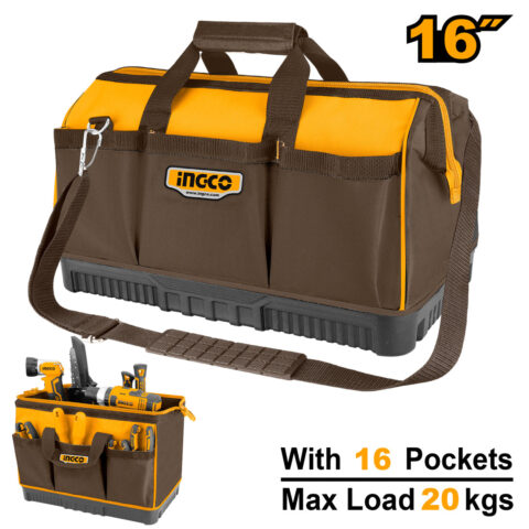 16 Inch Basket Tools Bag Storage Box Organizer with 16 Pockets HTBG08 ING-TS