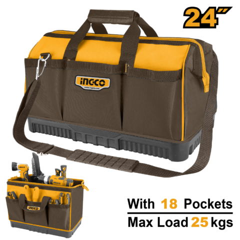 24inch Basket Tools Bag Storage Box Organizer with 18 Pockets HTBG09 ING-TS