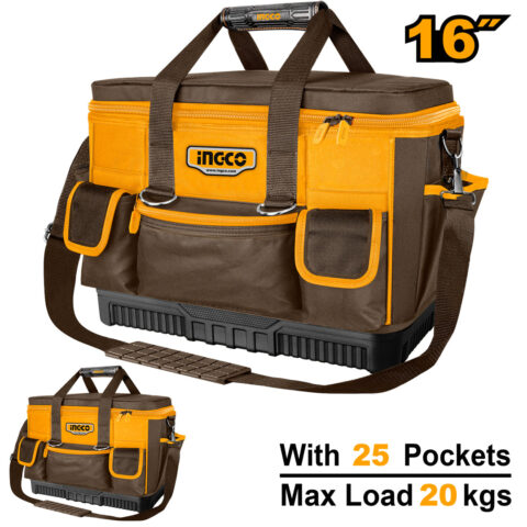 16 Inch Basket Tools Bag Storage Box Organizer with 25 Pockets HTBG10 ING-TS