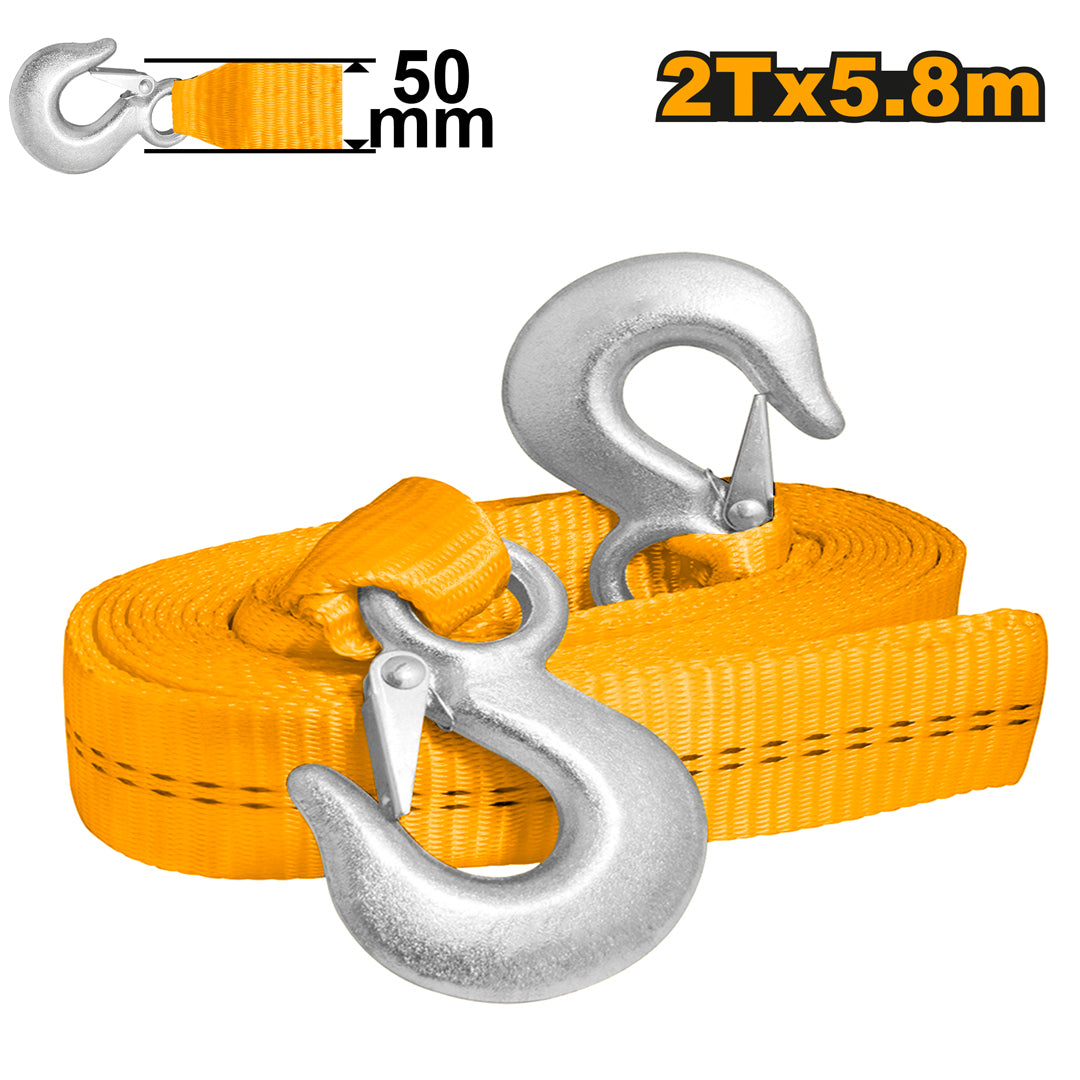 Tow Strap 2T 5.8M Car Towing Strap Rope Car Pulling Rope with Iron Hooks HTS0206 ING-AC