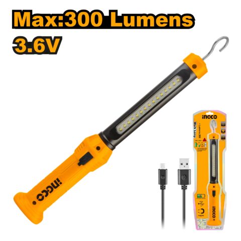 Work Lamp Li-Polymer Rechargeable Battery 300 Lumens 3.5Watts HWLI35261 ING-PT