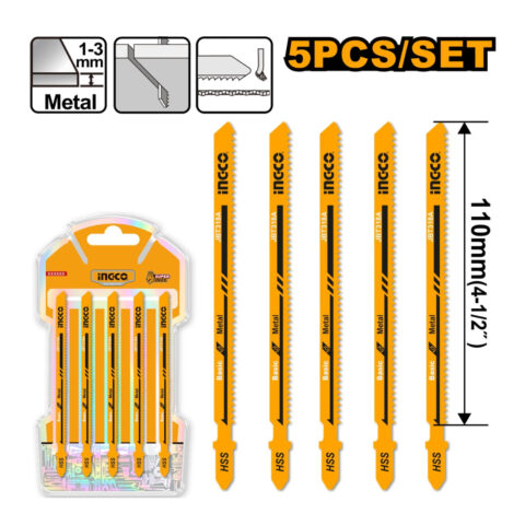 5pcs/set Jigsaw Blade Clean Cut Jig Saw Blade for Metal JBT318A ING-AC