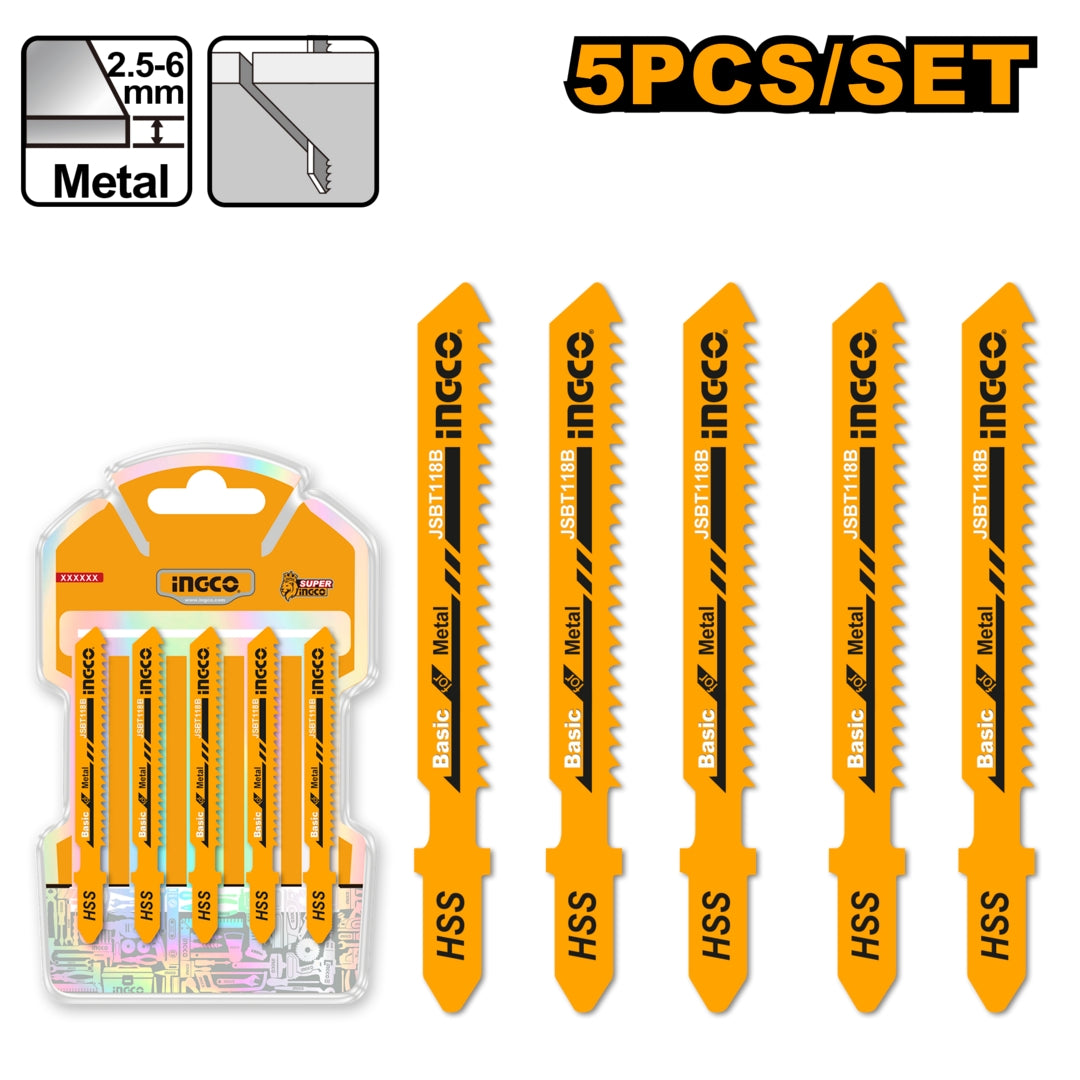 5pcs/set Jigsaw Blade Clean Cut Jig Saw Blade for Metal JSBT118B ING-AC