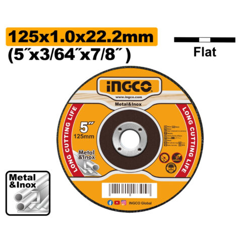 Ingco 5inches(125mm) Cut Off Wheel / Metal Cutting Abrasive Disc MCD101251 ING-HT