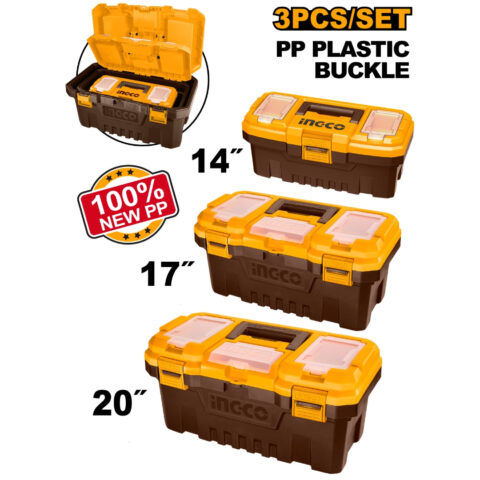 3pcs Plastic Tool Box Set with Removable Tray PBXK0301 / PBXK0302 ING-TS