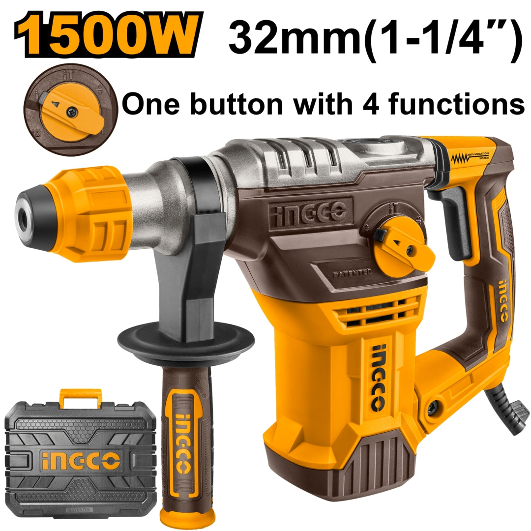 Industrial Heavy Duty Rotary Hammer Drill for Mining SDS 1500W RH150068 ING-PT