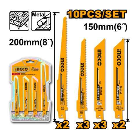 10pcs Reciprocating Saw Blades Set RSB1001 ING-AC
