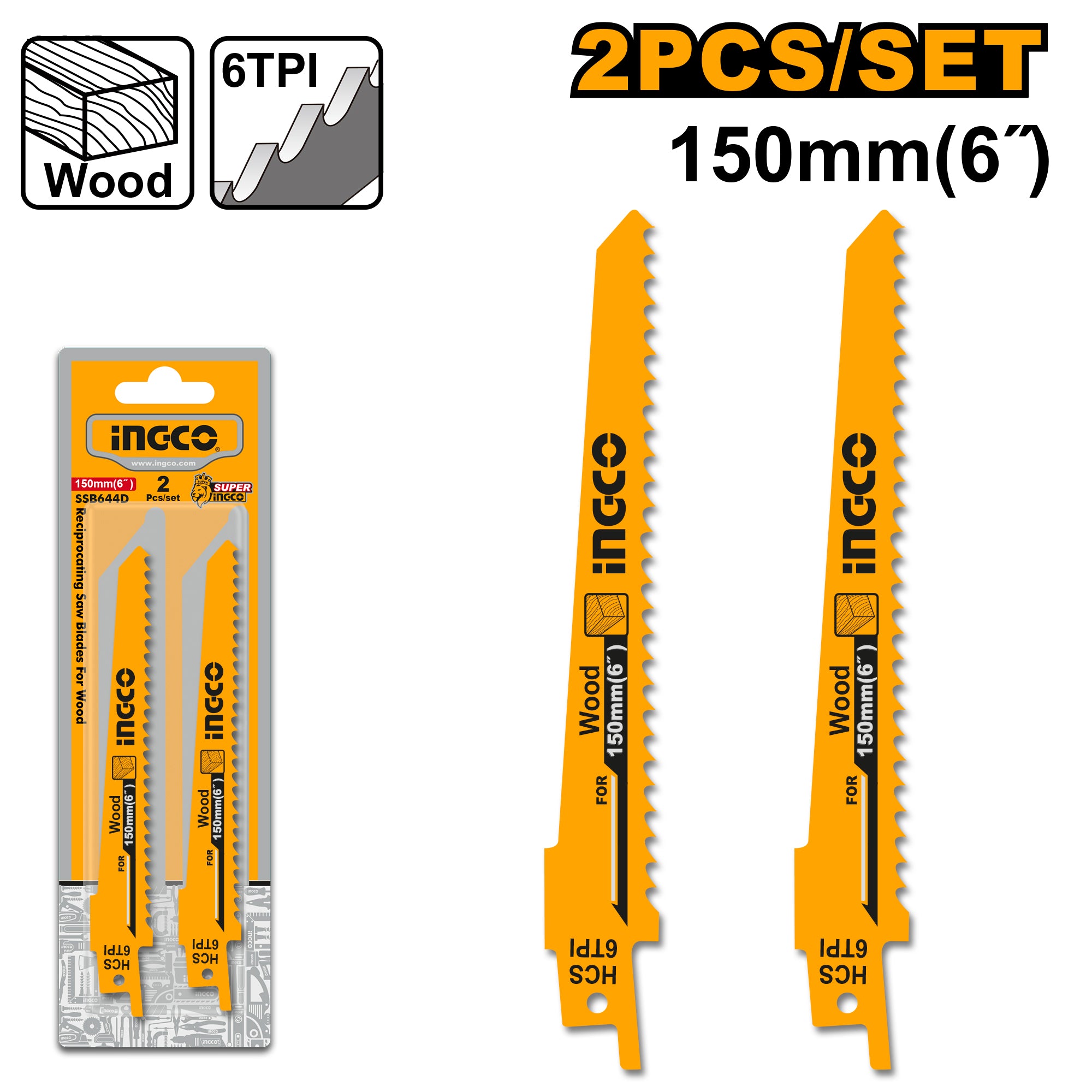 Reciprocating Saw Blade for Wood 150mm SSB644D ING-AC