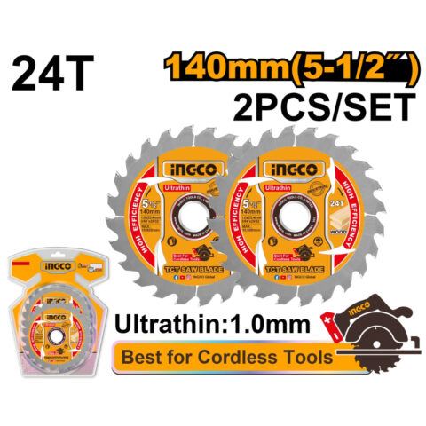 5-1/2"(140mm) Ultra Thin TCT Saw Blade Wood Cutting Disc for Cordless Tools TSB1403 ING-AC