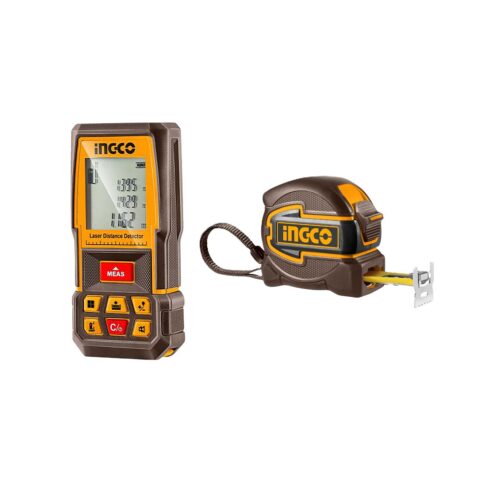 Ingco 2PCS Combo Kit Laser Distance Detector with Steel Measuring Tape HLDD241201 ING-PT