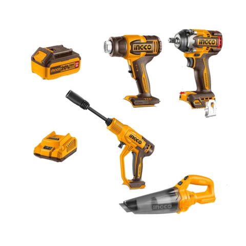 Ingco P20S/20V Lithium-Ion Cordless 4PCS Combo Kit COSLI250208 ING-CT
