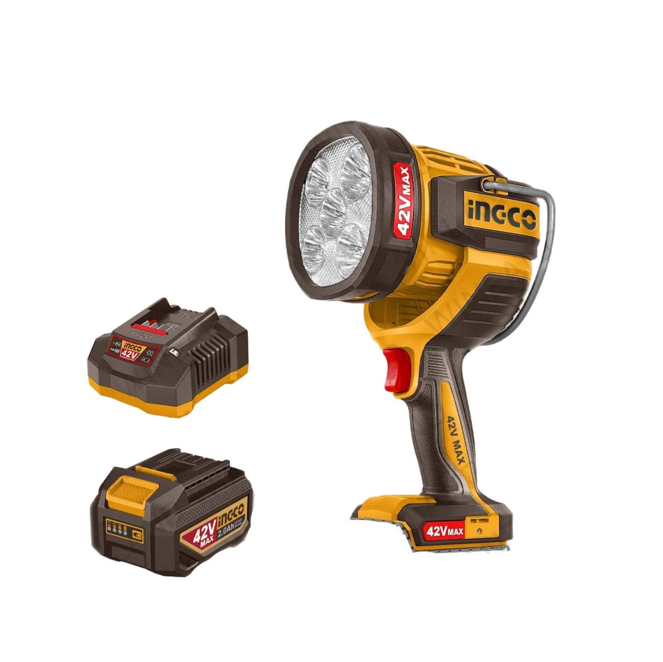 Ingco P20S/42V 2.0AH Lithium-Ion Cordless Work Lamp Flashlight CWLI42896 ING-CT - Image 2