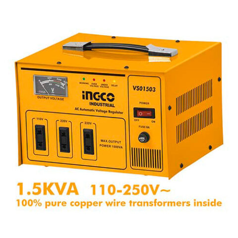 AC Automatic Voltage Regulator 100% Copper 1500 VA VS01503 ING-PT
