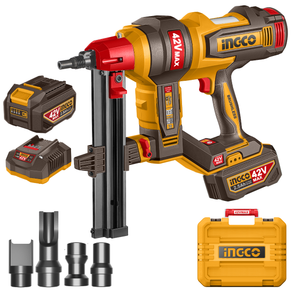 Ingco 42V Brushless Cordless Concrete Nailer Kit CCNLI420602 - Image 2