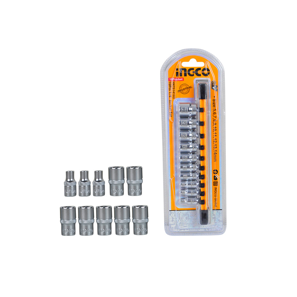 Industrial 10 Pcs 1/4-Inch Socket Set HKTS14103 ING-AC