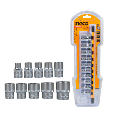 Industrial 10 Pcs 1/2-Inch Socket Set HKTS12103 ING-AC