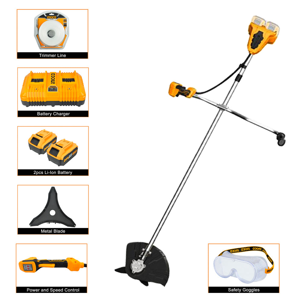 P20S 20V Lithium-Ion Cordless String Trimmer And Brush Cutter CSTLI202522 ING-COR