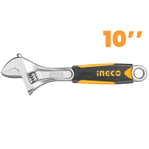 Industrial Adjustable Wrench CR-V Style Two Tone Soft Handle HADW131108 ING-HT