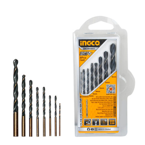 8 Pcs HSS Twist Drill Bits Set AKDB0801 ING-AC