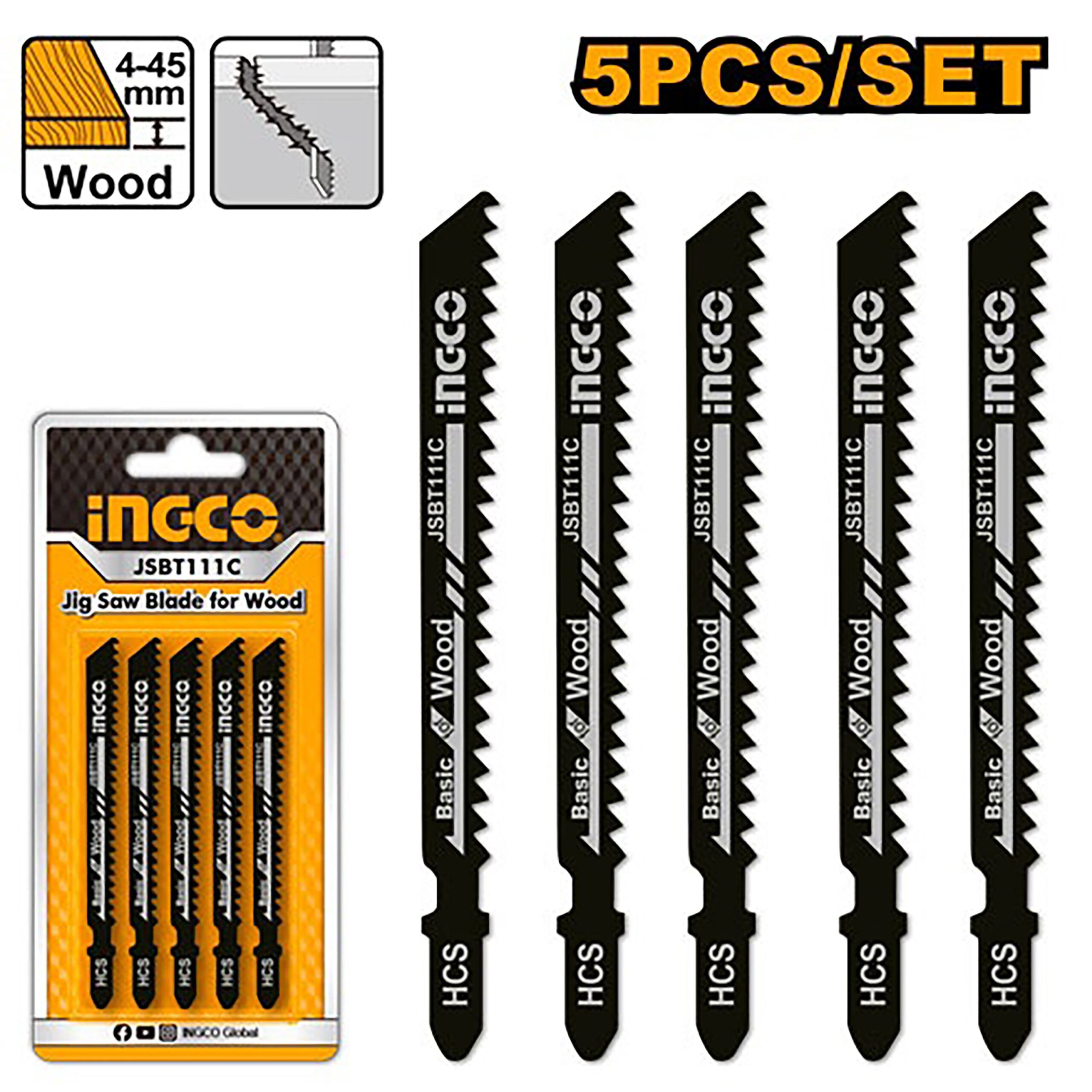 5PCS Jigsaw Blade JSBT111C ING-AC