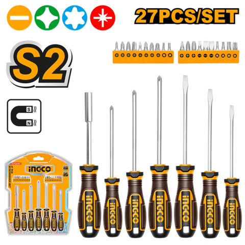 Ingco 27PCS/Set Screwdriver Phillips, Slotted, Hex & Torx HKSDS2728 ING-HT
