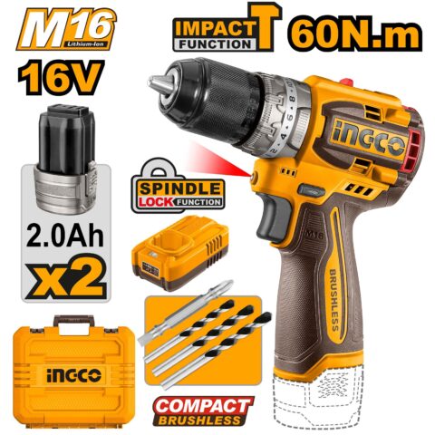 16V/M16 Lithium-Ion Compact Brushless Cordless Impact Drill CIDLI16682 ING-COR