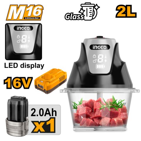 16V/M16 (2Liters) Mini Lithium-Ion Cordless Chopper Mincer Grinder CFP029K ING-COR