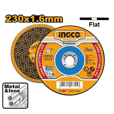 Abrasive Metal Cutting Disc 230mm(9in) Flat Centre MCD162301 ING-AC