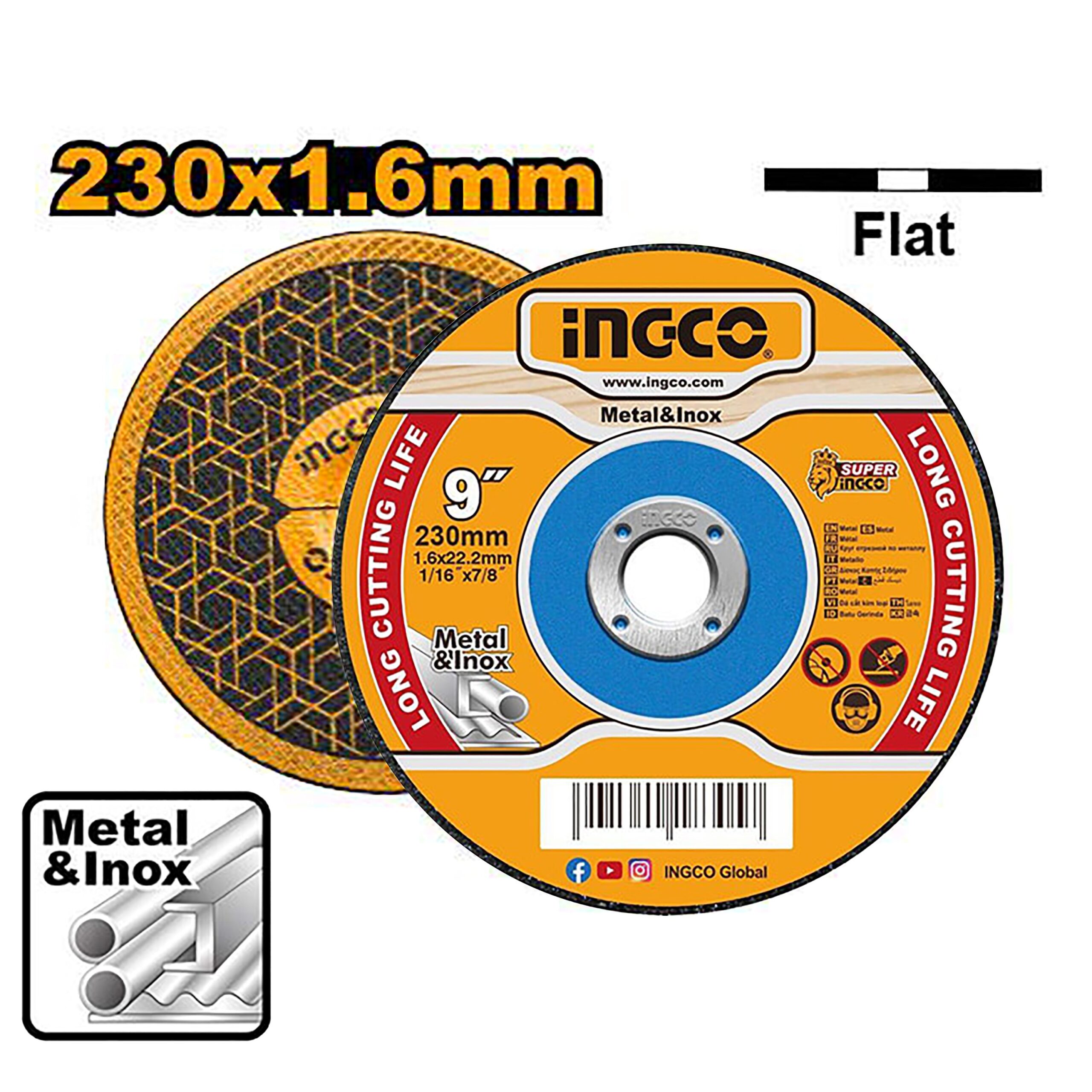 Abrasive Metal Cutting Disc 230mm(9in) Flat Centre MCD162301 ING-AC