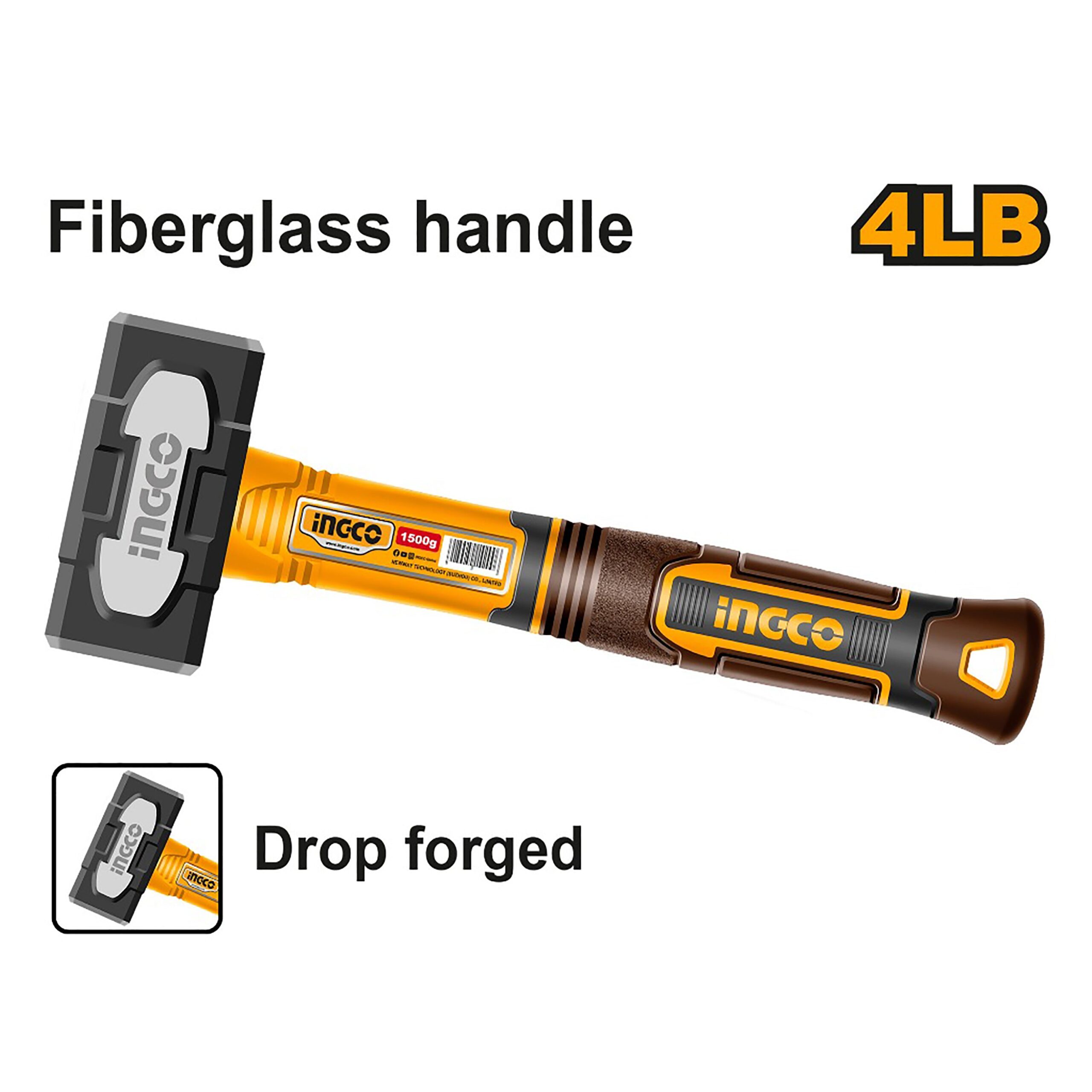 4LB Sledge Hammer Innovated Drop-Forged Hammer Head HSLH8104 ING-HT