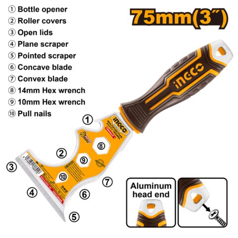 75mm(3")1.8mm Multi-Function Putty Trowel HPUT18060M ING-HT