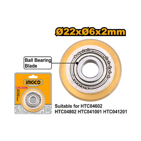Ø22xØ6x2mm Tile Cutter Tungsten Carbide Blade with Ball Bearing HTC04602B ING-AC
