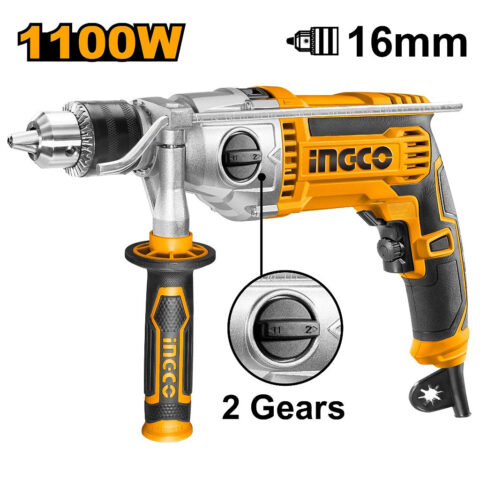 Industrial Grade Impact Drill 1100W | 13mm with Variable Speed and Hammer Function ING-PT