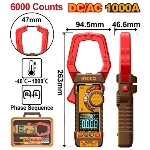 Digital AC/DC TRUR RMS 6000counts Digital Clamp Meter Multi Tester DCM610002 ING-MT